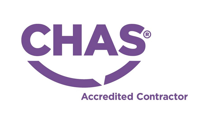 contractors health and safety assessment scheme, chas accredited contractor logo, sustainable urban drainage systems